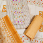 Sublime w cotton blend printed salwar suit material yellow