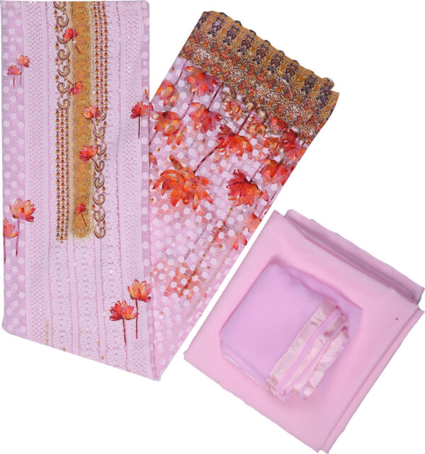 Sublime W Georgette Embroidered Salwar Suit Material – Pink