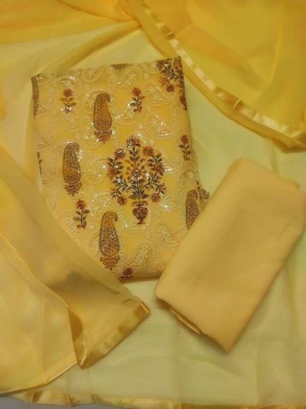 Sublime W Georgette Salwar Suit Material (Unstitched) – Yellow