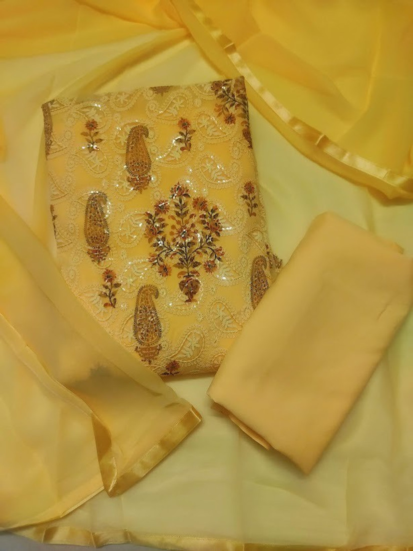Sublime W Georgette Salwar Suit Material (Unstitched) – Yellow