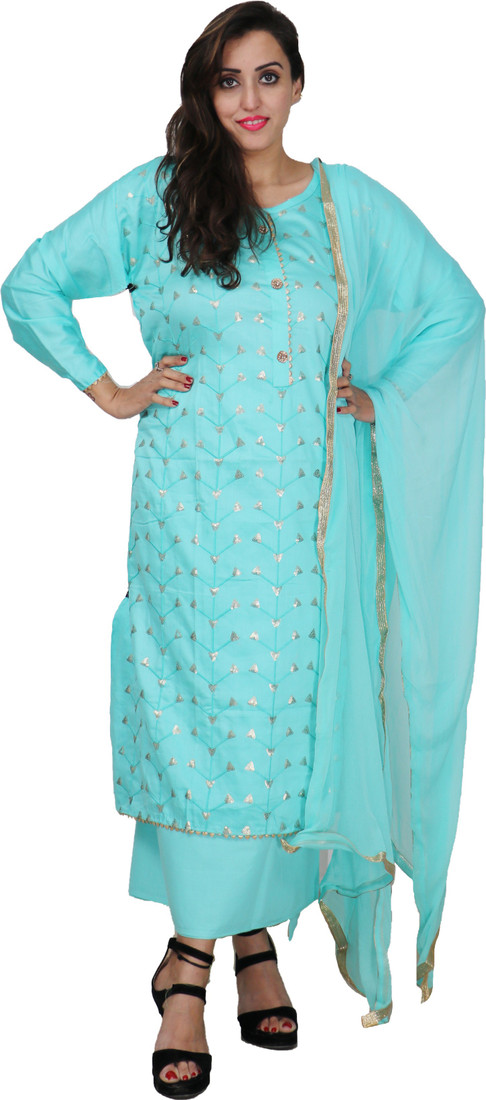 Sublime W Polycotton Embellished Salwar Suit Material – Light Blue