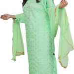 Sublime w polycotton embellished salwar suit material light green