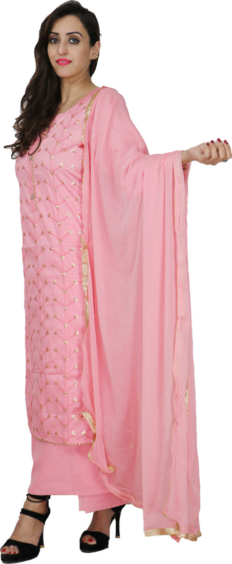 Sublime W Polycotton Embellished Salwar Suit Material () – Pink – view 4