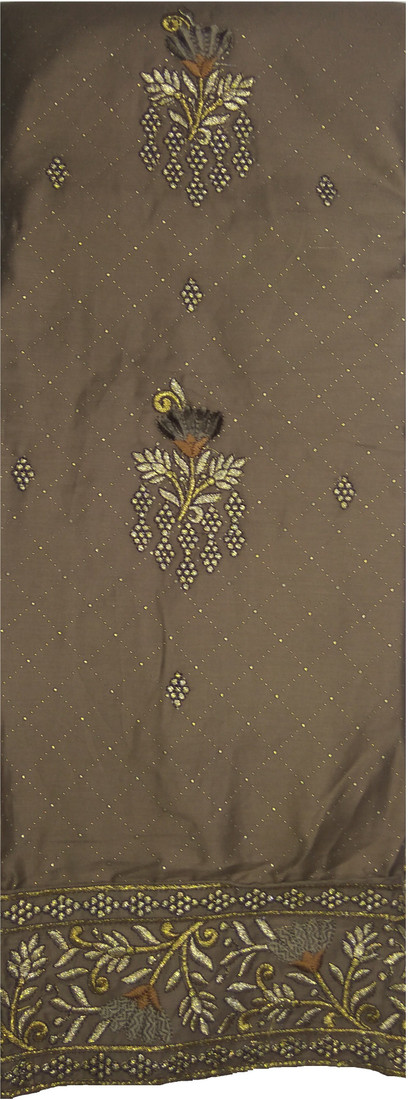 Sublime W Polycotton Embroidered Salwar Suit Material – Brown – view 2