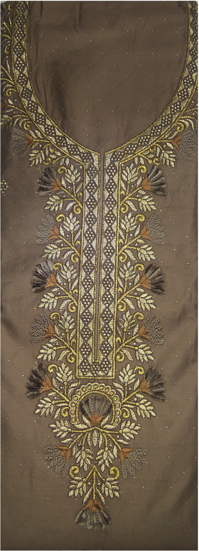 Sublime W Polycotton Embroidered Salwar Suit Material – Brown – view 4