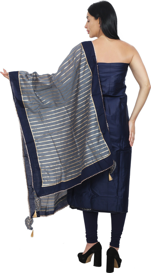 Sublime W Polycotton Embroidered Salwar Suit Material – Dark Blue – view 2
