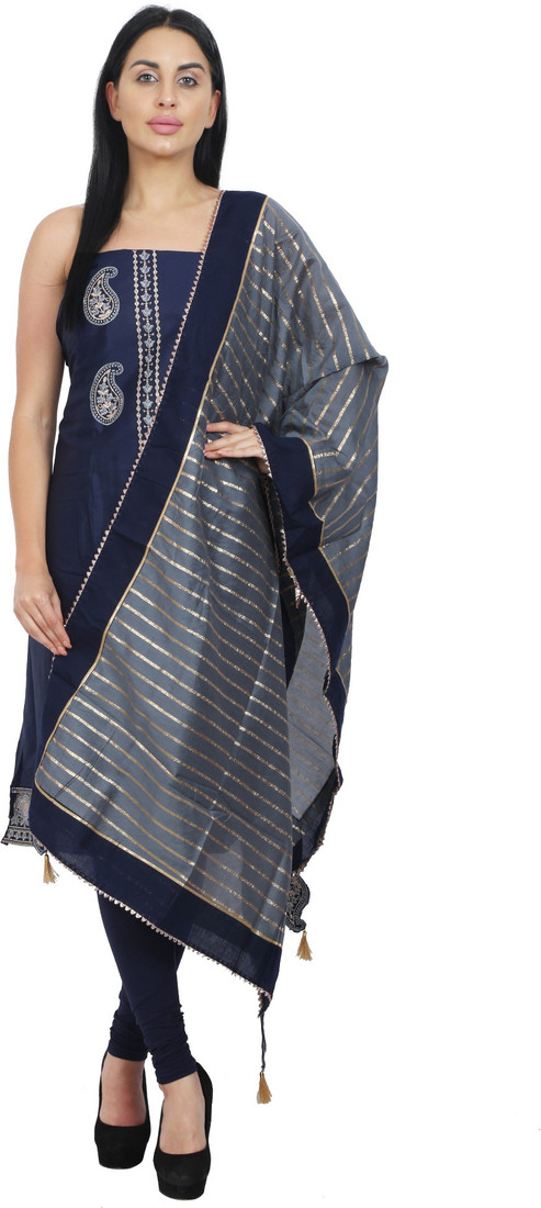 Sublime W Polycotton Embroidered Salwar Suit Material – Dark Blue – view 3