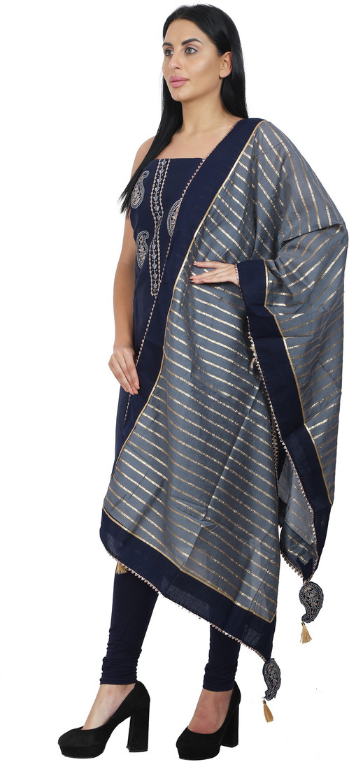 Sublime W Polycotton Embroidered Salwar Suit Material – Dark Blue – view 4