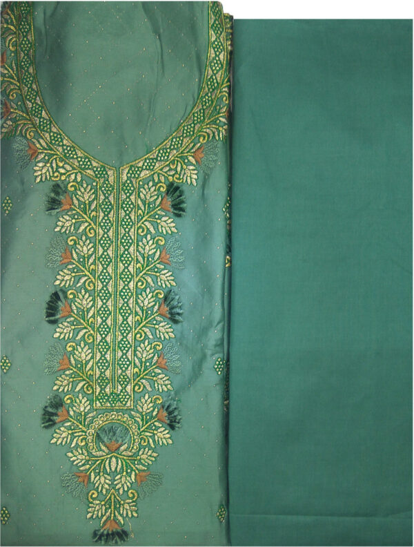 Sublime W Polycotton Embroidered Salwar Suit Material () – Green