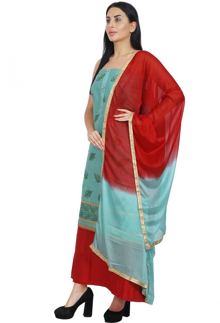 Sublime W Polycotton Embroidered Salwar Suit Material () – Green – view 4
