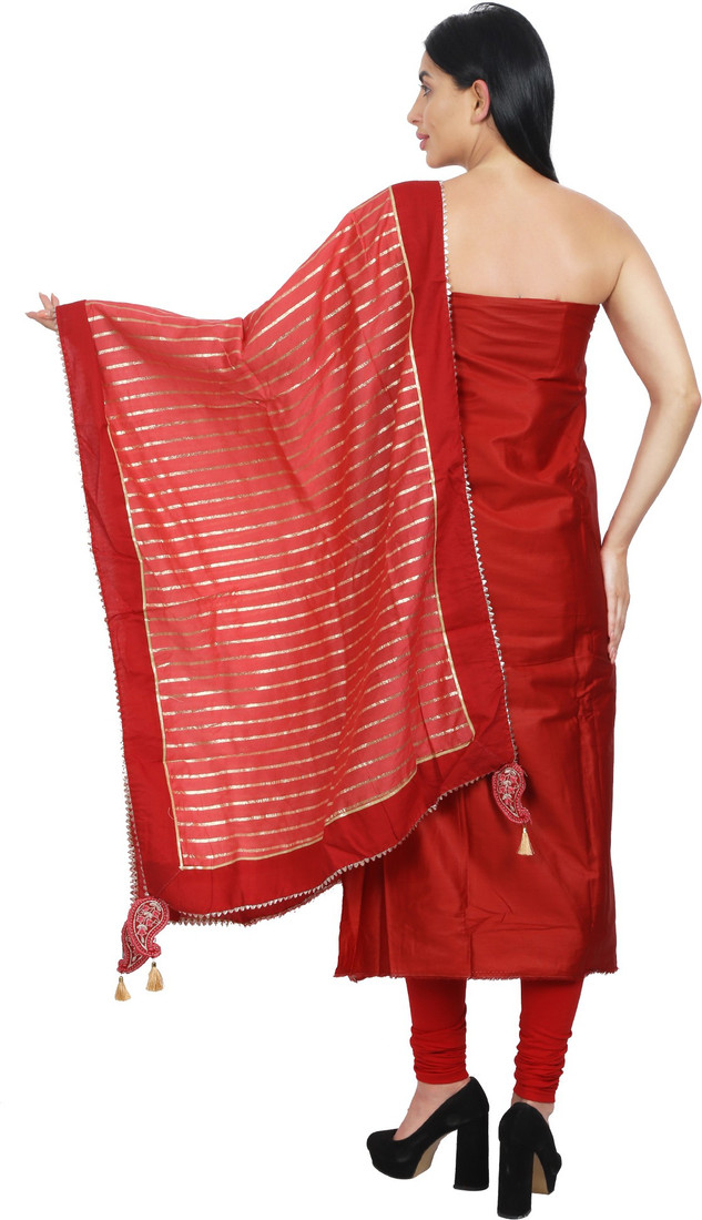 Sublime W Polycotton Embroidered Salwar Suit Material – Red – view 2