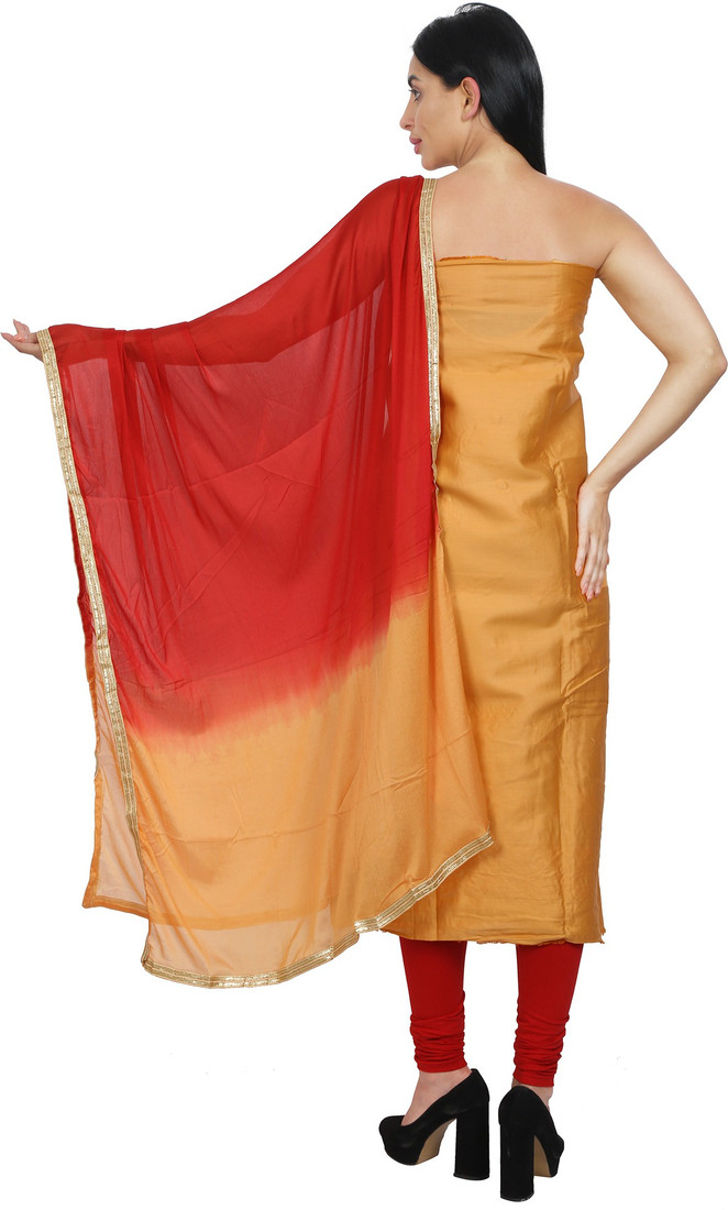 Sublime W Polycotton Embroidered Salwar Suit Material () – Yellow – view 2