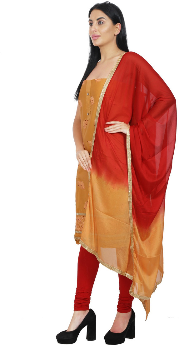 Sublime W Polycotton Embroidered Salwar Suit Material () – Yellow – view 3