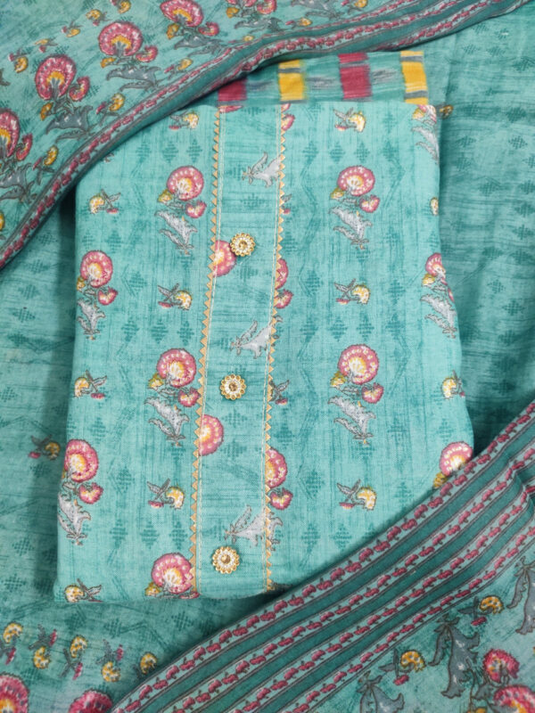 Sublime W Polycotton Floral Print Salwar Suit Material – Green