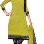 Sublime w polycotton printed salwar suit material green