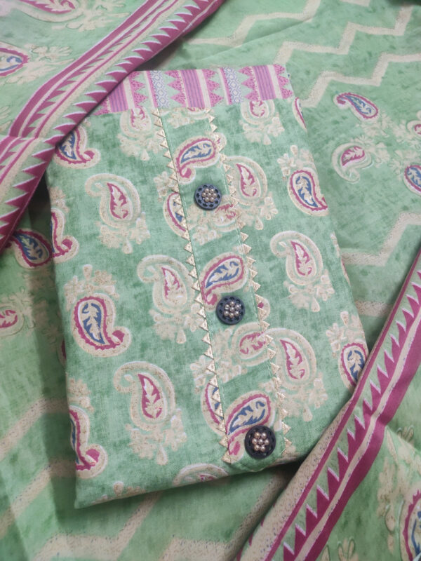 Sublime W Polycotton Printed Salwar Suit Material – Green