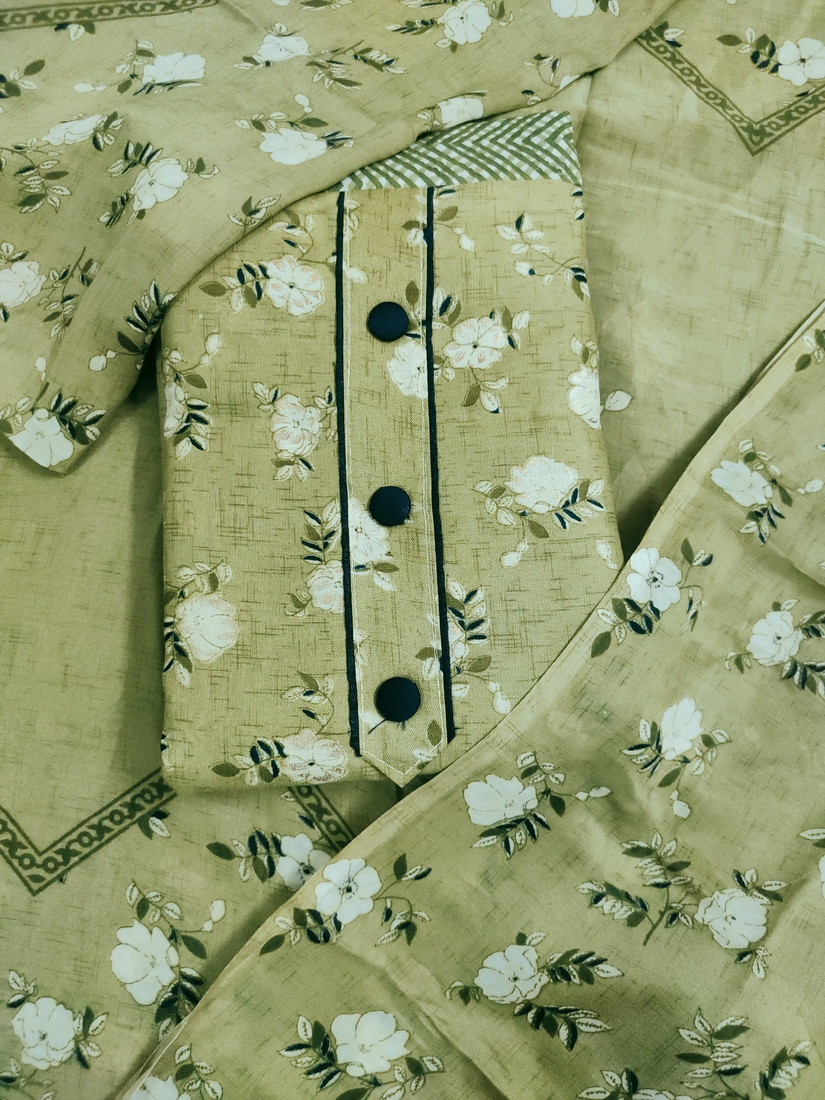 Sublime W Polycotton Printed Salwar Suit Material () – Green