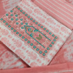Sublime w pure cotton embroidered salwar suit material pink