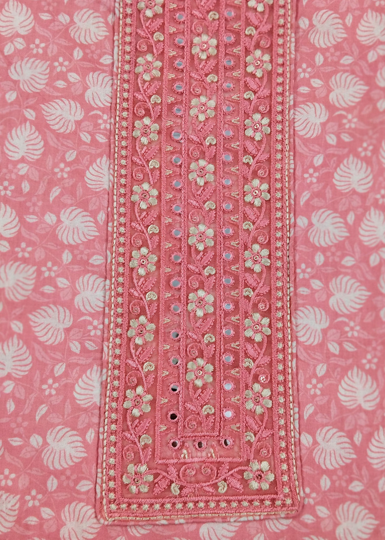 Sublime W Pure Cotton Printed Salwar Suit Material – Pink – view 4