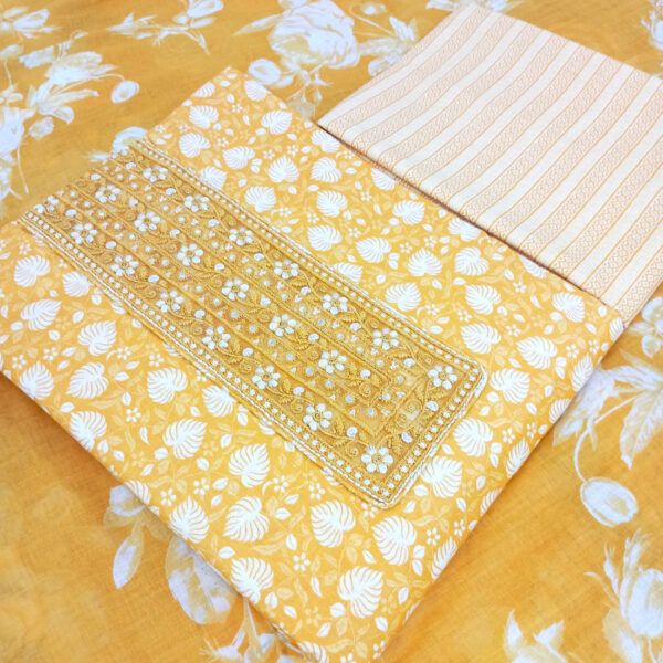 Sublime W Pure Cotton Printed Salwar Suit Material () – Yellow
