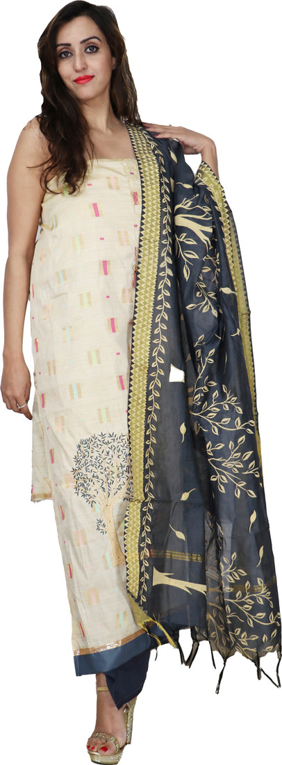 Sublime W Satin Embroidered Salwar Suit Material – Multicolor
