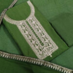 Sublime w silk blend embroidered salwar suit material green