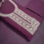 Sublime w silk blend embroidered salwar suit material purple
