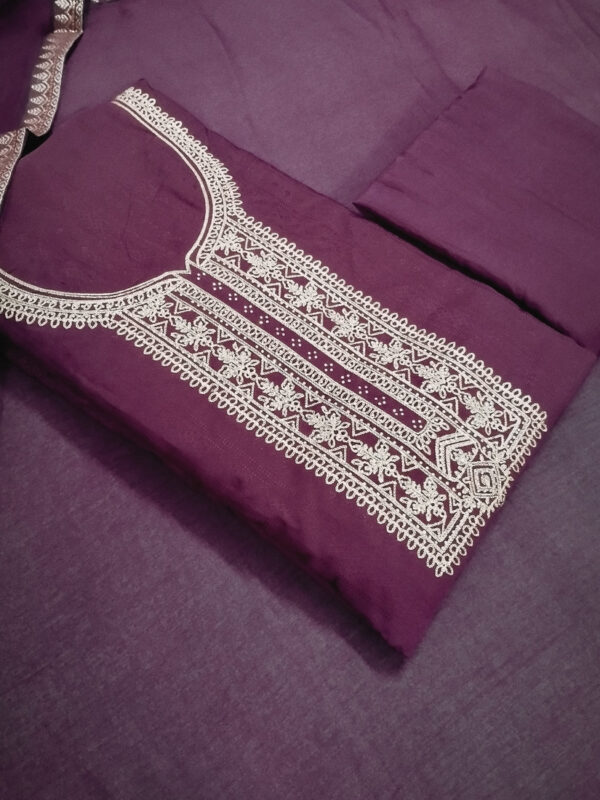 Sublime W Silk Blend Embroidered Salwar Suit Material () – Purple