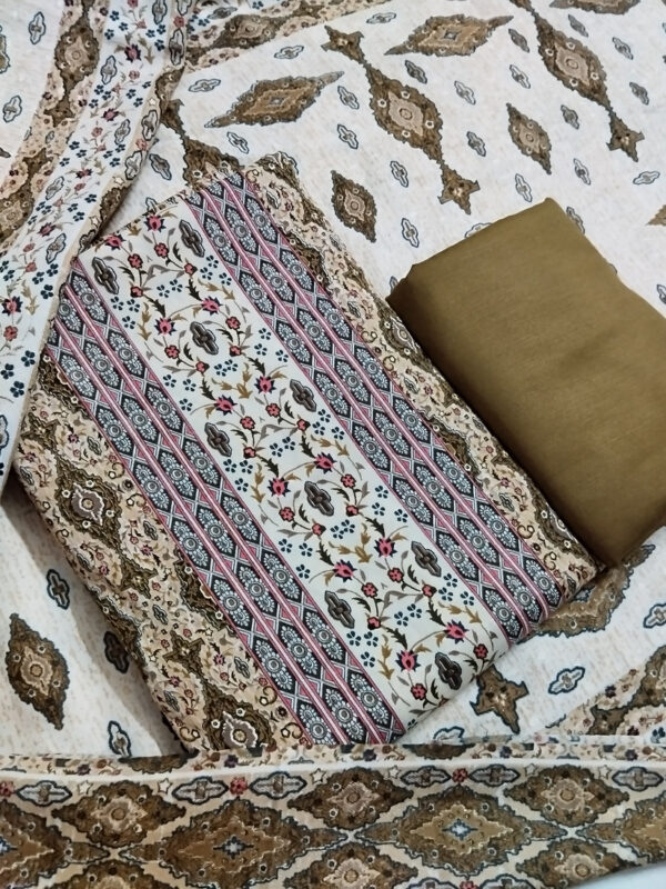 Sublime W Wool Printed Salwar Suit Material () โ Mehandi
