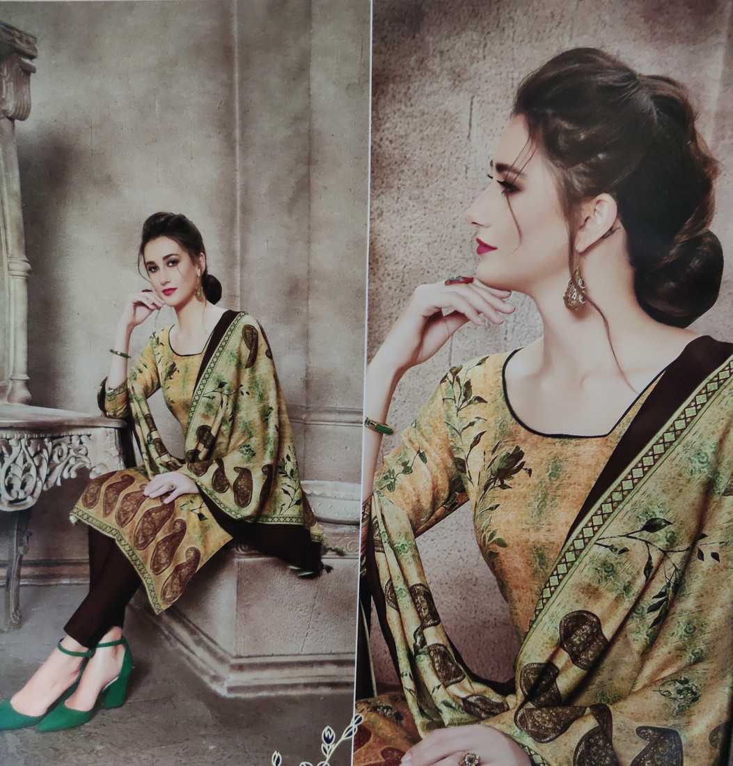 Sublime W Wool Printed Salwar Suit Material () – Multicolor – view 3