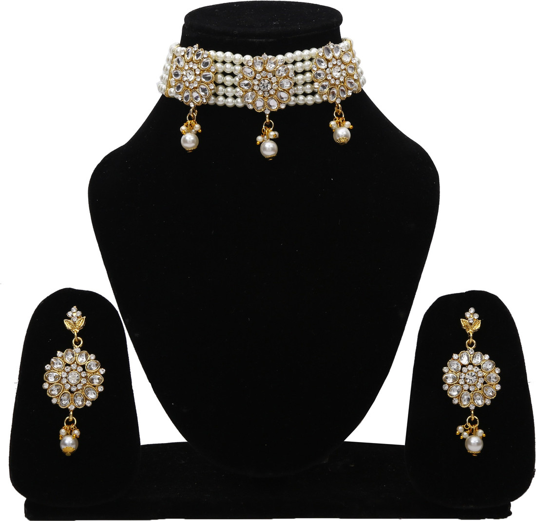Sublime W Alloy White, Gold Jewellery Set – view 2