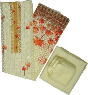 Sublime W Georgette Embroidered Kurta & Churidar Material – Lemon