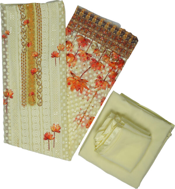 Sublime W Georgette Embroidered Kurta & Churidar Material – Lemon