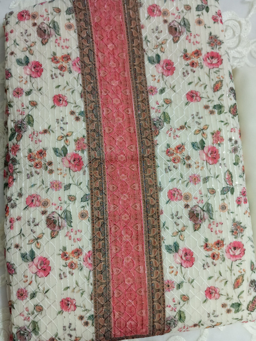 Sublime W Georgette Printed Salwar Suit Material – Pink – view 3
