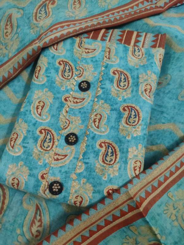 Sublime W Polycotton Printed Kurta & Churidar Material – Light Blue