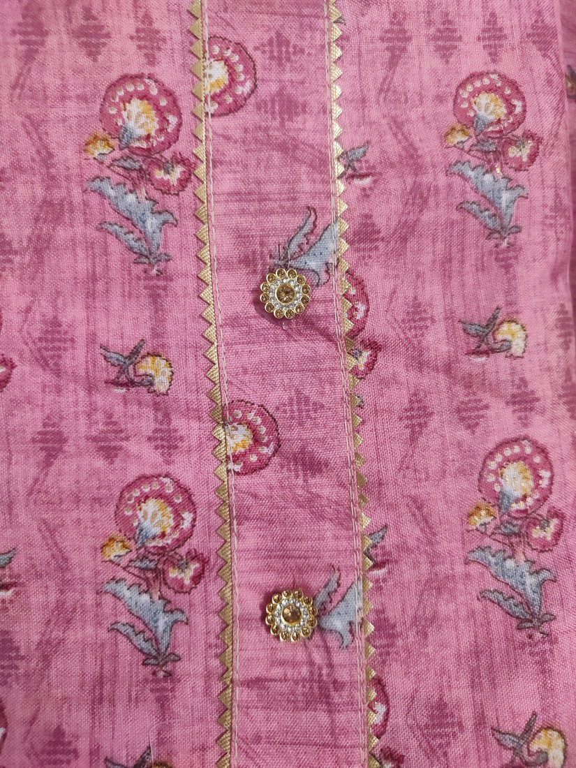Sublime W Polycotton Printed Kurta & Churidar Material – Pink